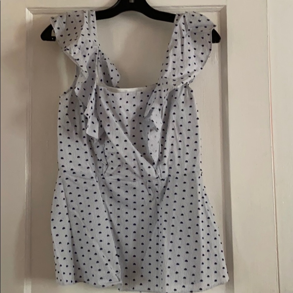 Banana Republic polka dot ruffle top